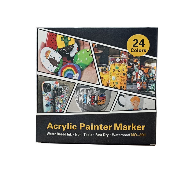 24 цвета водонепроницаемый акриловый маркер художника