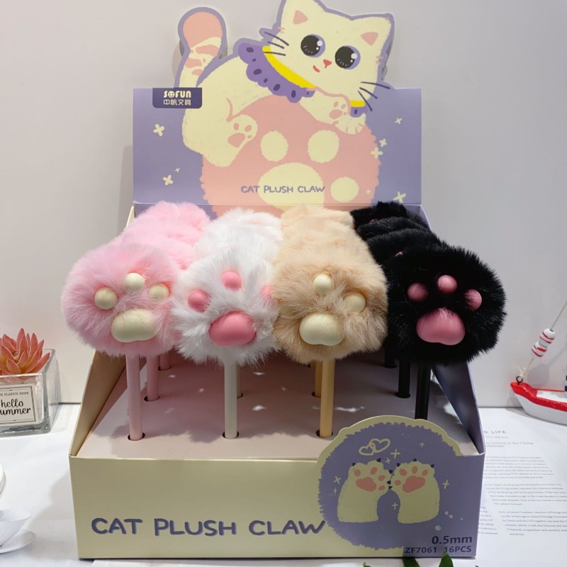Плюшевая шариковая ручка Cute Cat Paw